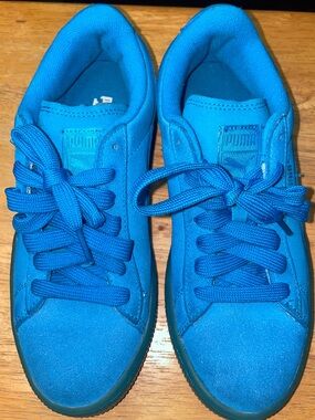 Puma Kids Bright Turquoise Lace-Up Sneakers